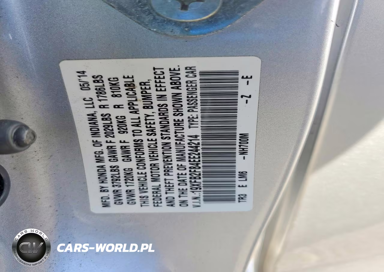 2014 Honda Civic Ex VIN:19XFB2F84EE244214 - 13