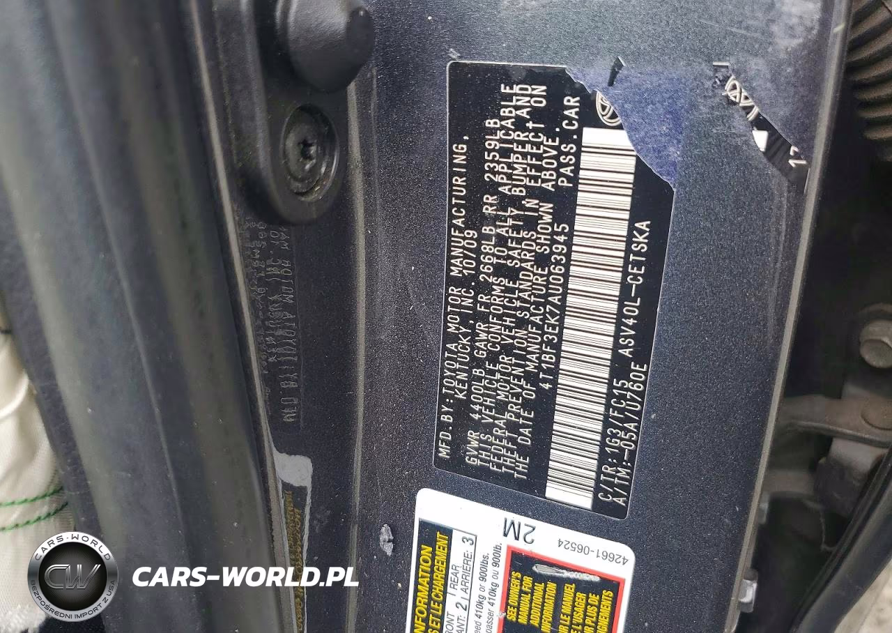 2010 Toyota Camry Se VIN:4T1BF3EK7AU063945 - 12