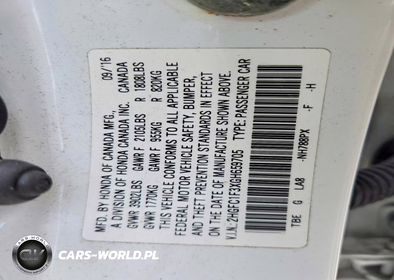 2016 Honda Civic Ex VIN:2HGFC1F3XGH659705 - 13