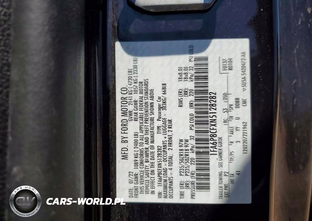 2022 Ford Mustang Gt VIN:1FA6P8CFXN5128282 - 13