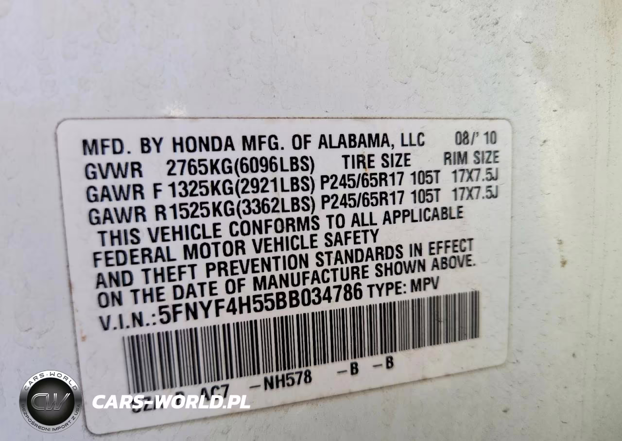 2011 Honda Pilot Exl VIN:5FNYF4H55BB034786 - 13