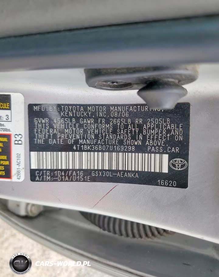 2007 Toyota Avalon Xl VIN:4T1BK36B07U169298 - 12