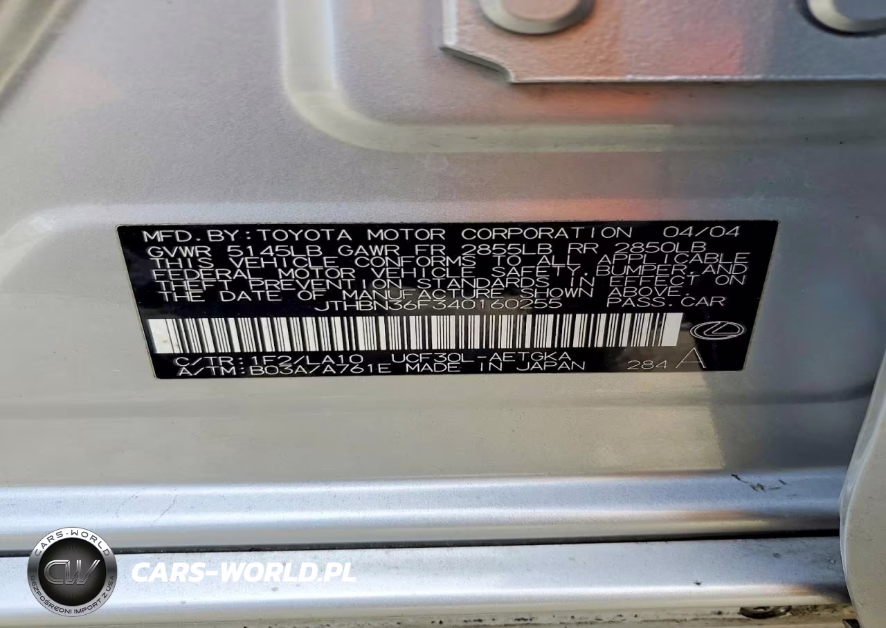 2004 Lexus Ls 430 VIN:JTHBN36F340160255 - 13