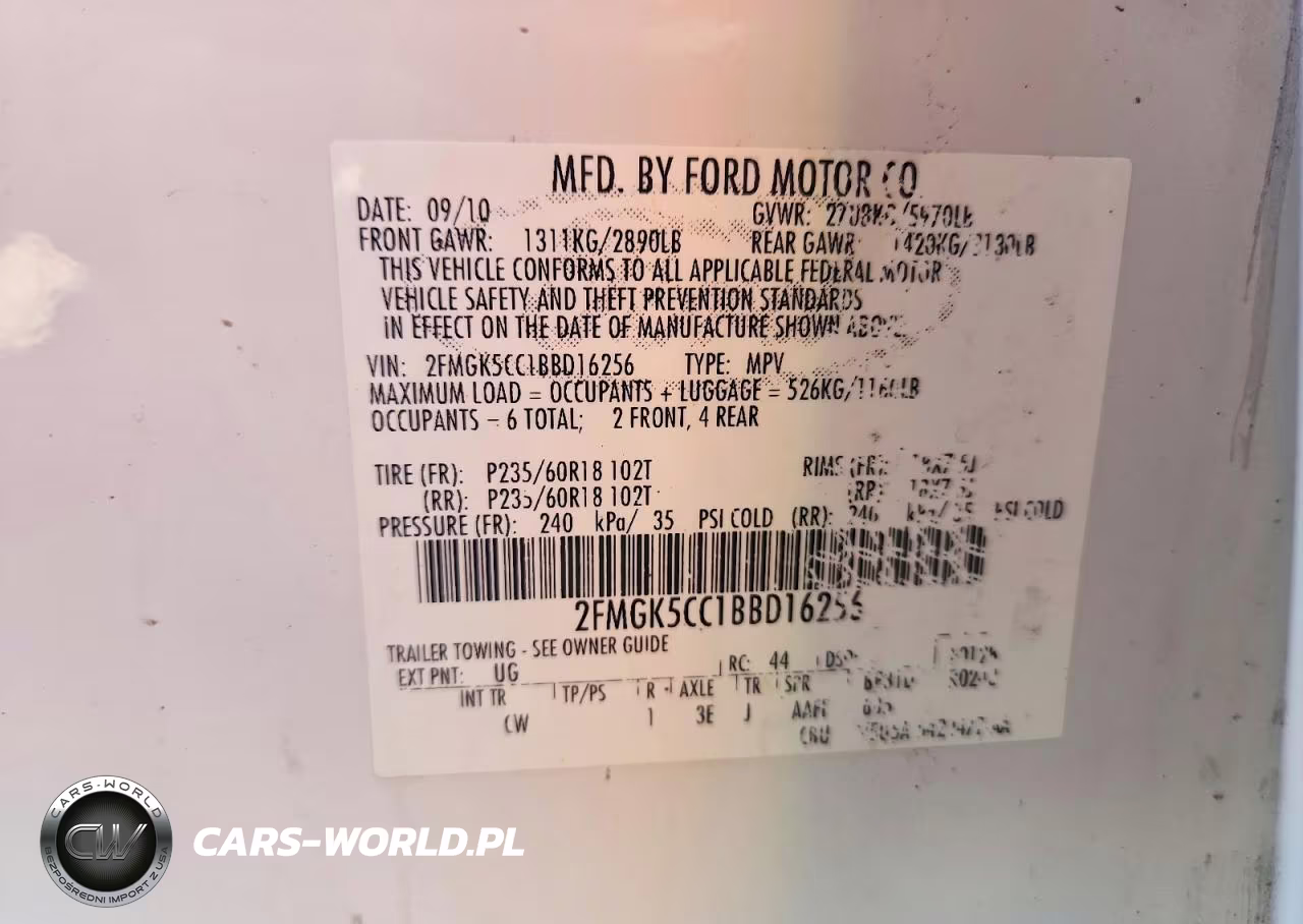 2011 Ford Flex Sel VIN:2FMGK5CC1BBD16256 - 14
