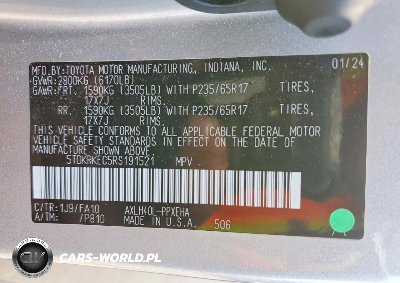 2024 Toyota Sienna Le VIN:5TDKRKEC5RS191521 - 13
