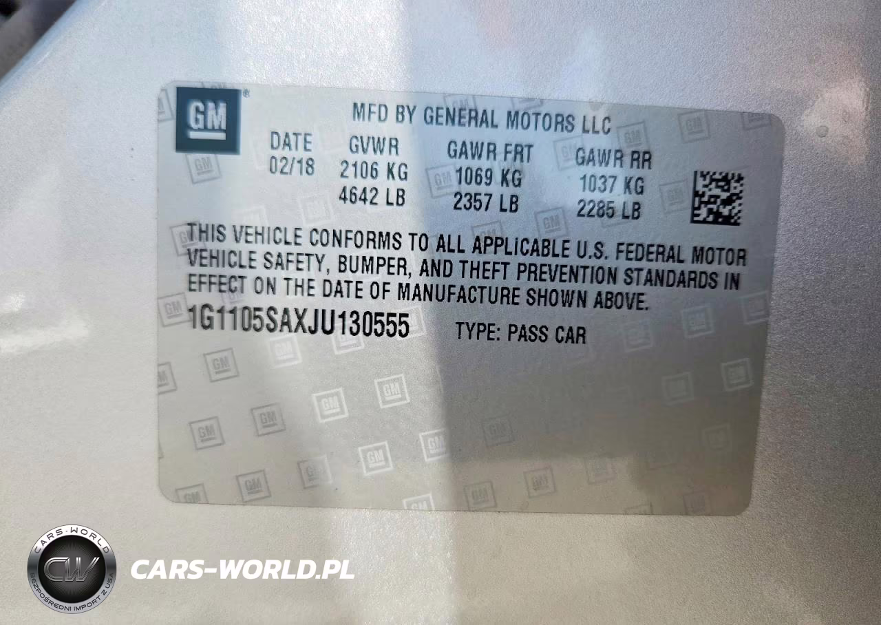 2018 Chevrolet Impala Lt VIN:1G1105SAXJU130555 - 12