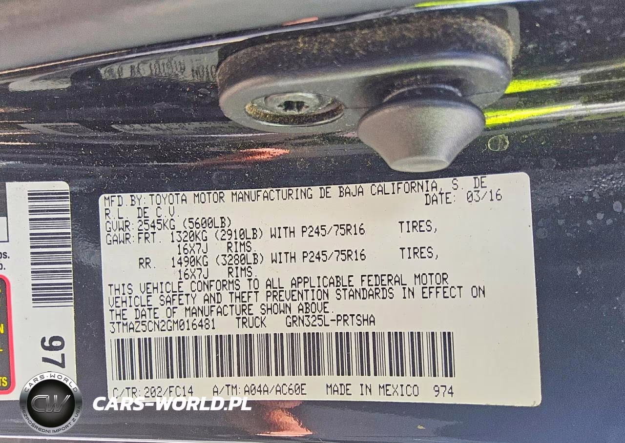 2016 Toyota Tacoma Sr5 V6 VIN:3TMAZ5CN2GM016481 - 12