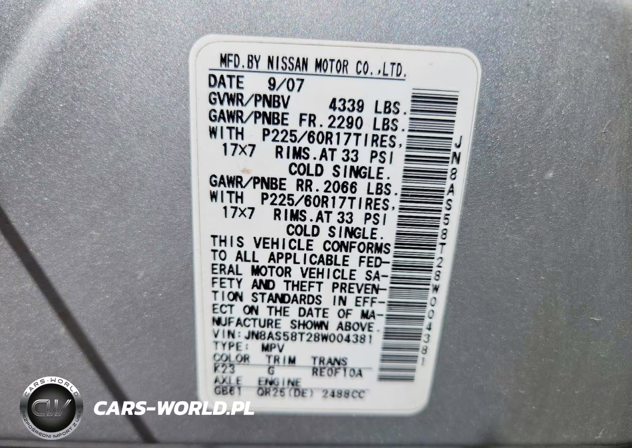 2008 Nissan Rogue S VIN:JN8AS58T28W004381 - 13
