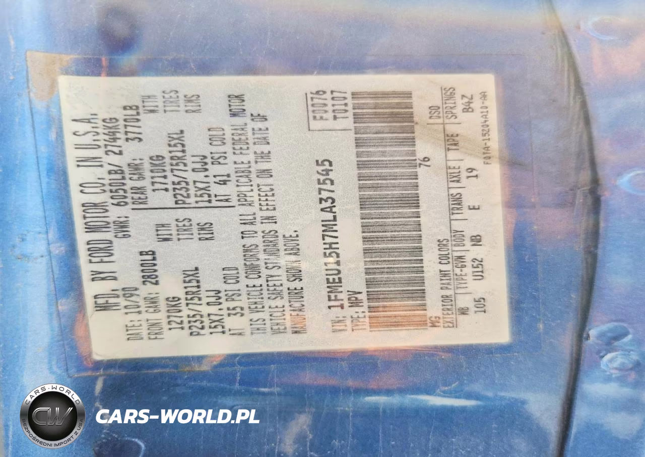 1991 Ford Bronco U100 VIN:1FMEU15H7MLA37545 - 12