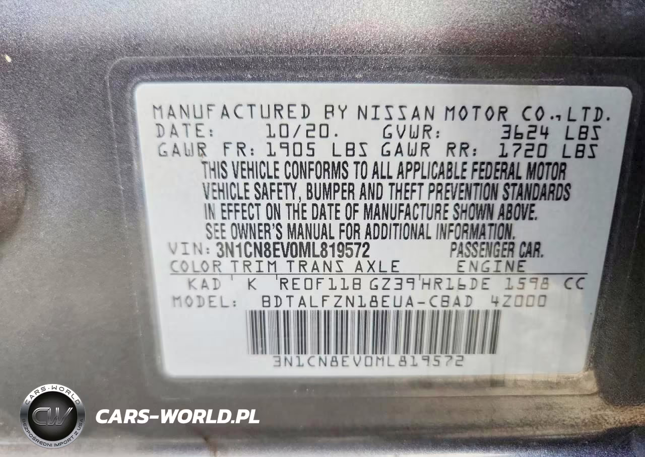 2021 Nissan Versa Sv VIN:3N1CN8EV0ML819572 - 13