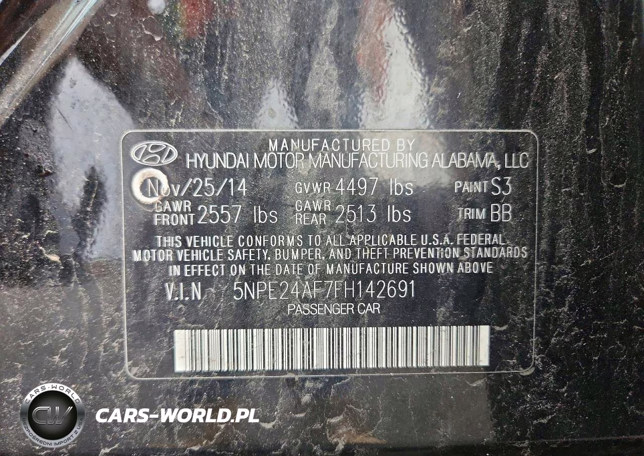 2015 Hyundai Sonata Se VIN:5NPE24AF7FH142691 - 12
