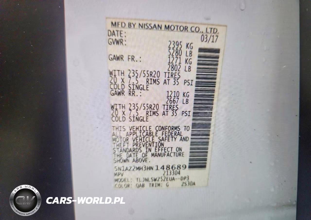 2017 Nissan Murano S VIN:5N1AZ2MH3HN148689 - 13