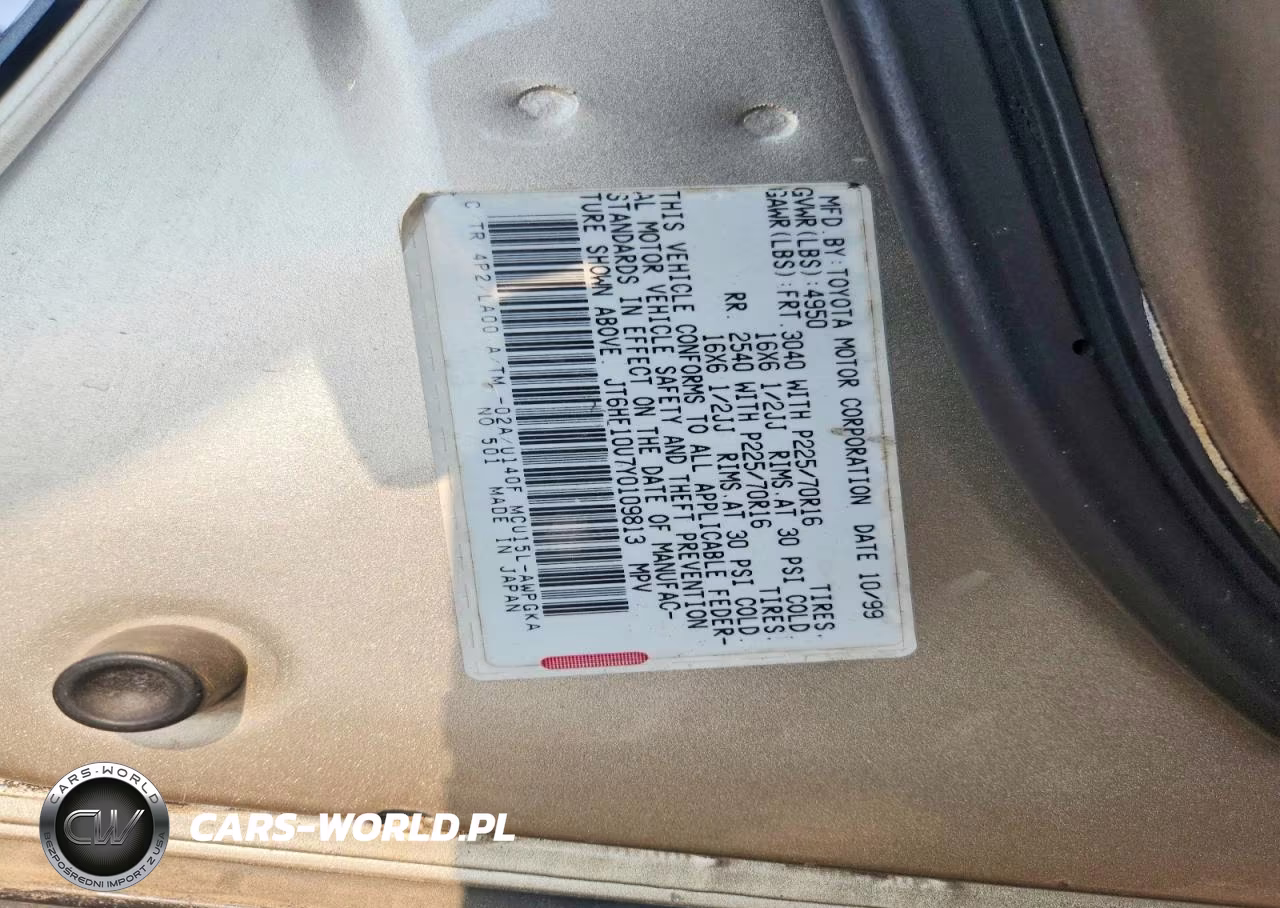 2000 Lexus Rx 300 VIN:JT6HF10U7Y0109813 - 12