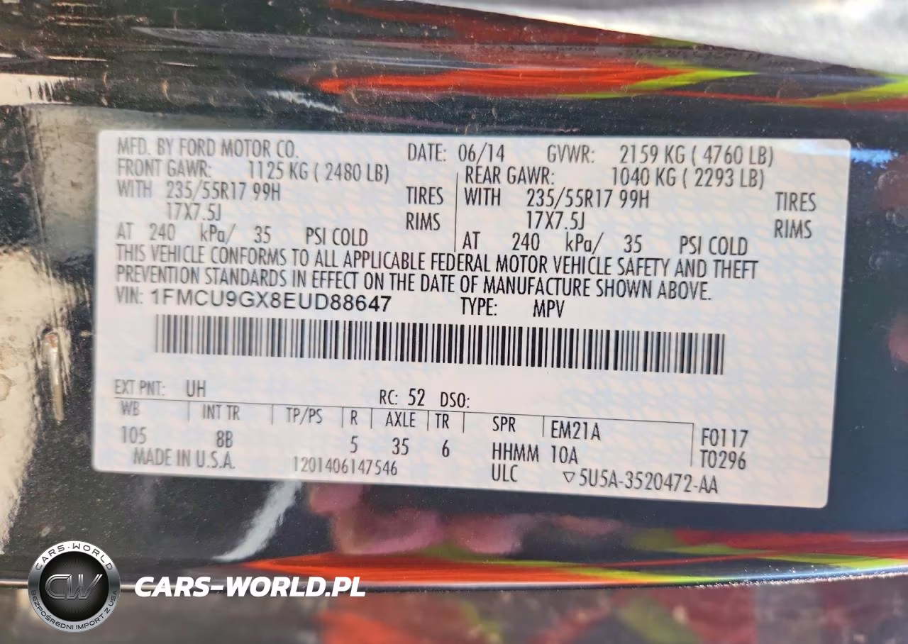 2014 Ford Escape Se VIN:1FMCU9GX8EUD88647 - 13