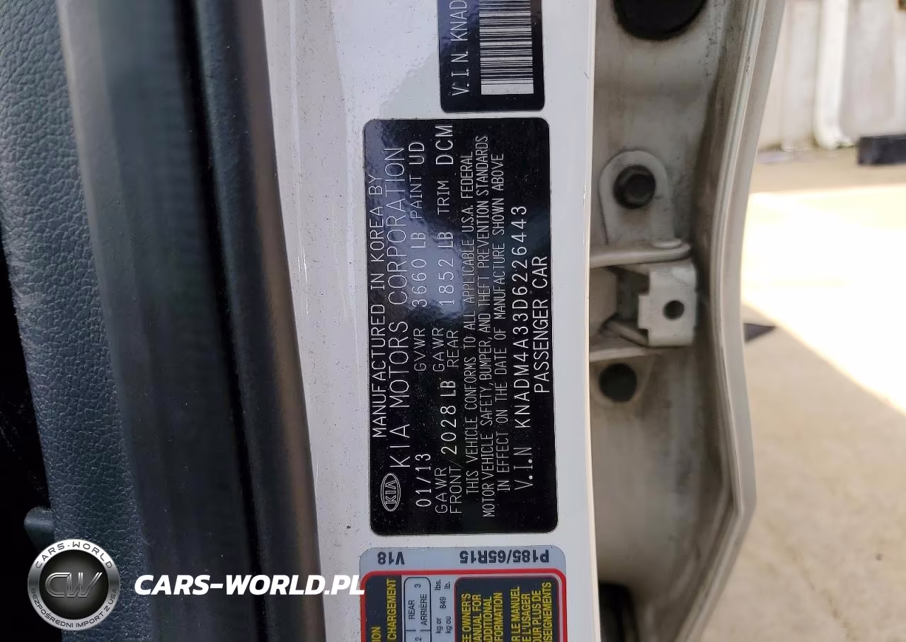 2013 Kia Rio Lx VIN:KNADM4A33D6226443 - 12