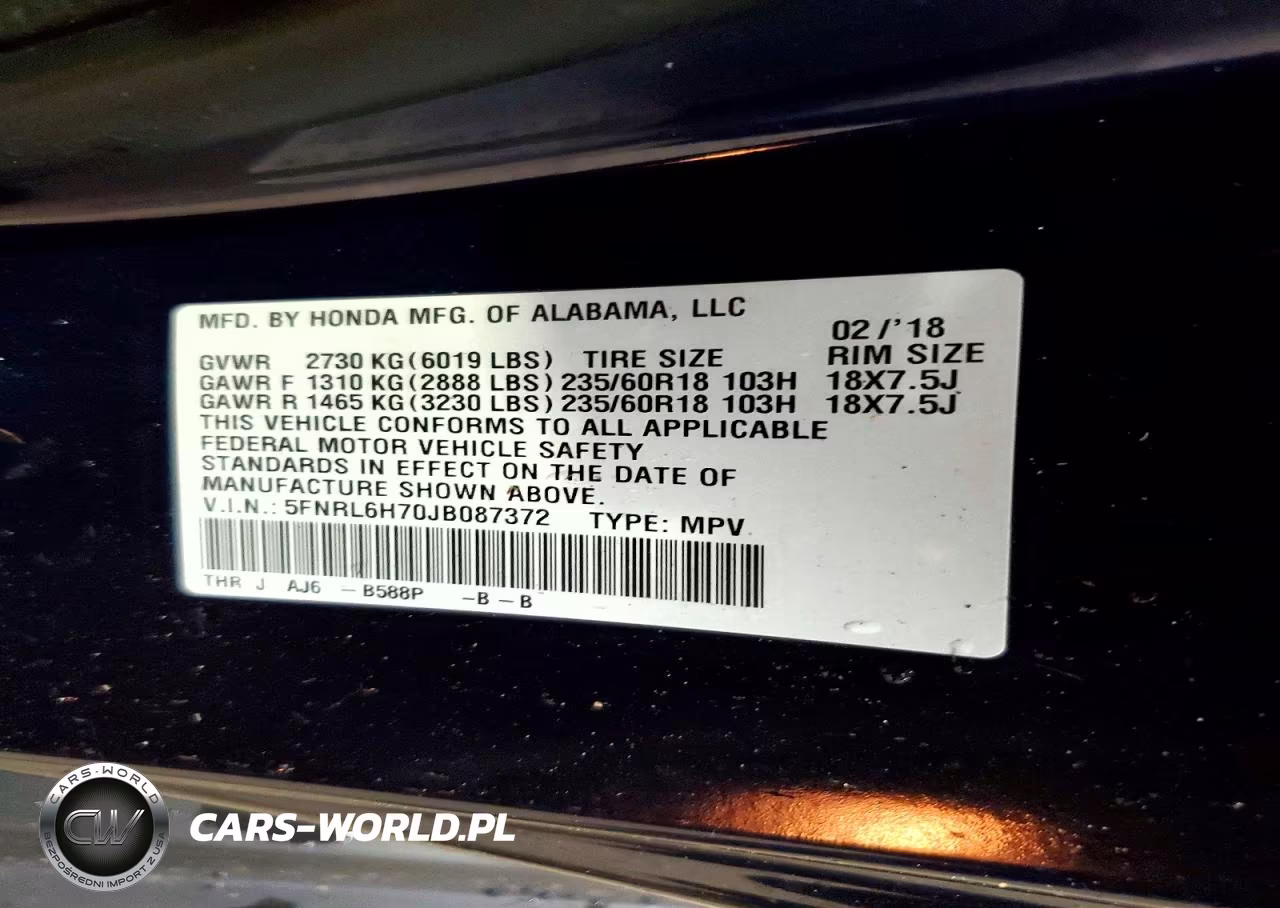 2018 Honda Odyssey Exl VIN:5FNRL6H70JB087372 - 13