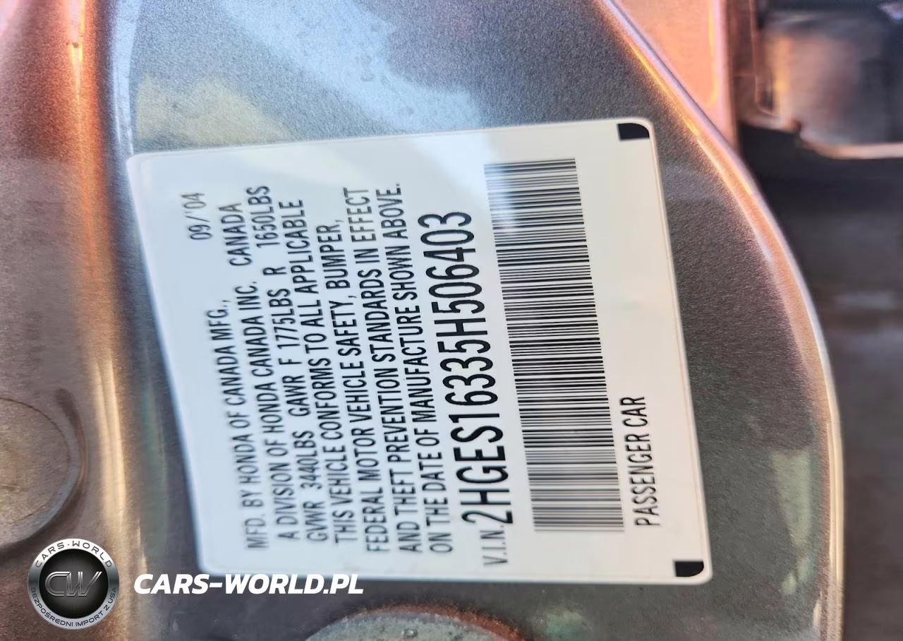 2005 Honda Civic Dx Vp VIN:2HGES16335H506403 - 12