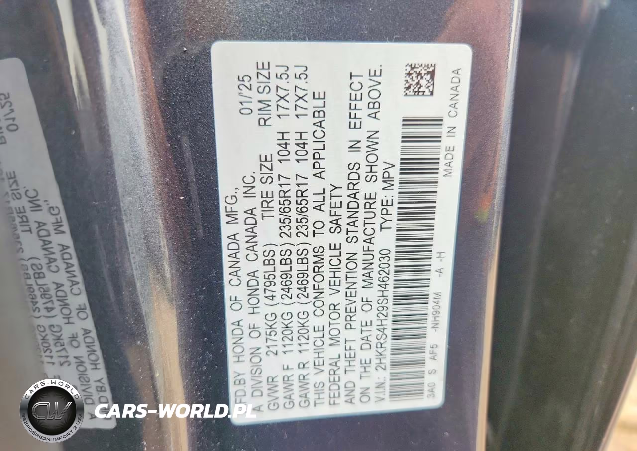 2025 Honda Cr-V Lx VIN:2HKRS4H29SH462030 - 12