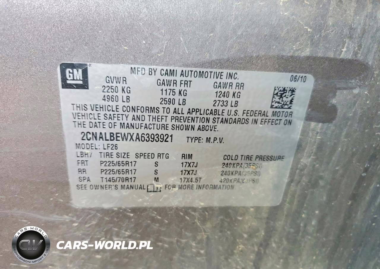 2010 Chevrolet Equinox Ls VIN:2CNALBEWXA6393921 - 13