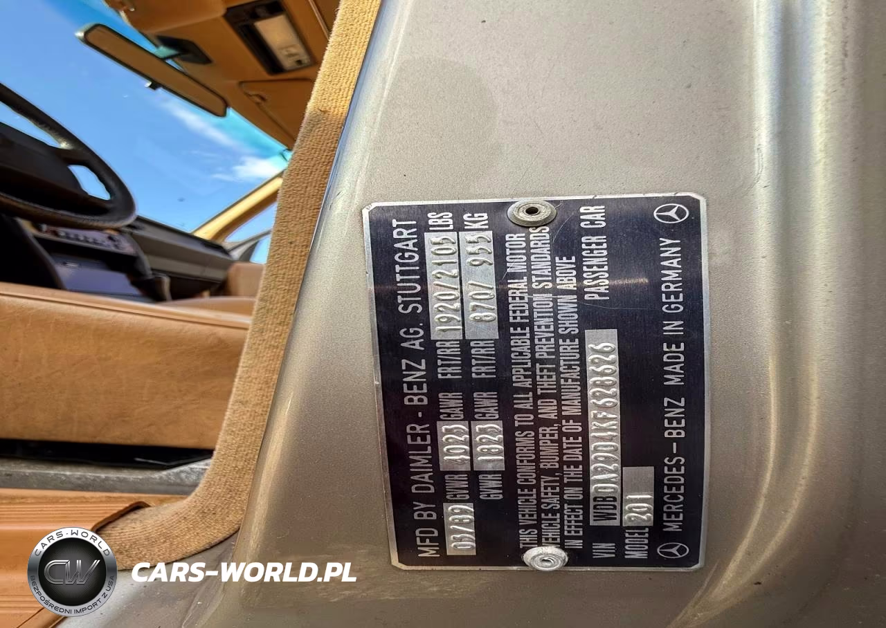 1989 Mercedes-Benz 190 E 2.6 VIN:WDBDA29D4KF628626 - 10