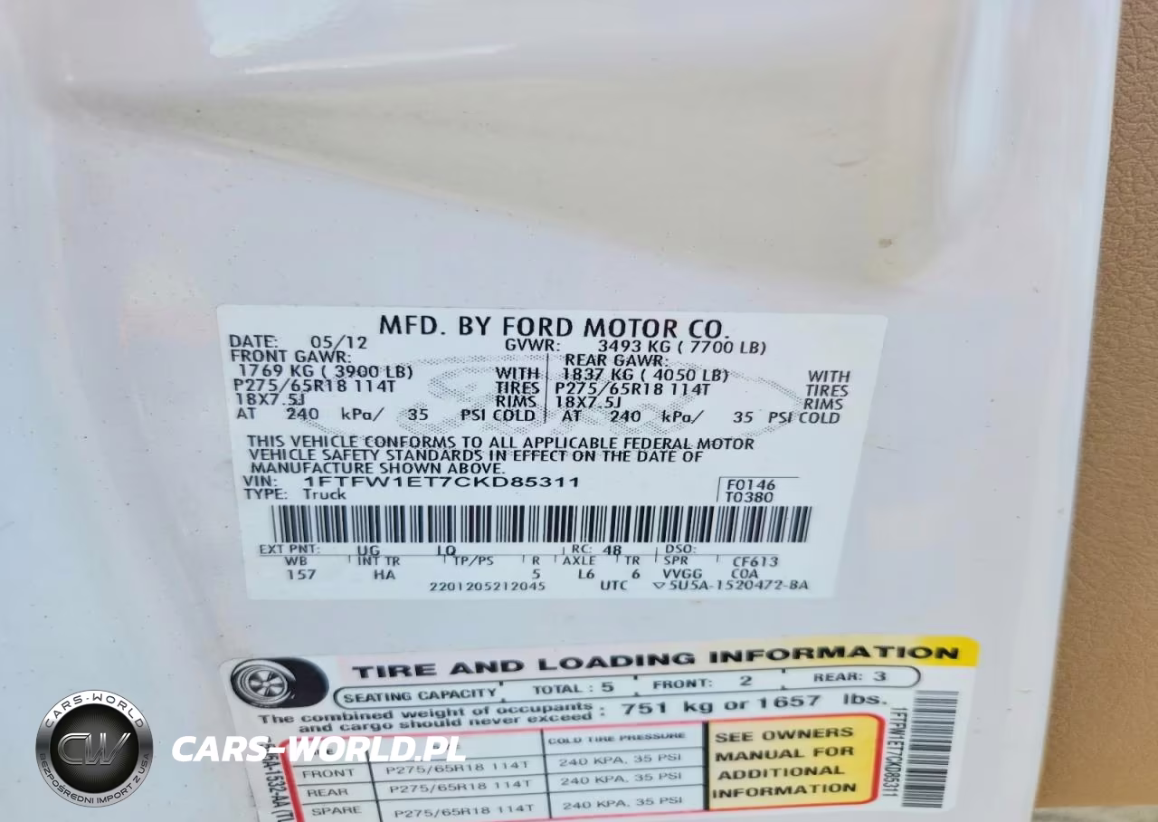 2012 Ford F150 Supercrew VIN:1FTFW1ET7CKD85311 - 12