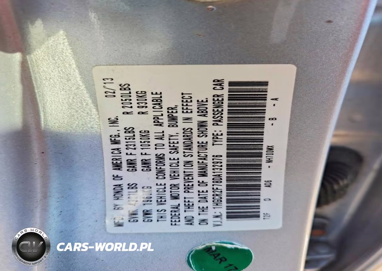 2013 Honda Accord Ex VIN:1HGCR2F78DA132976 - 12