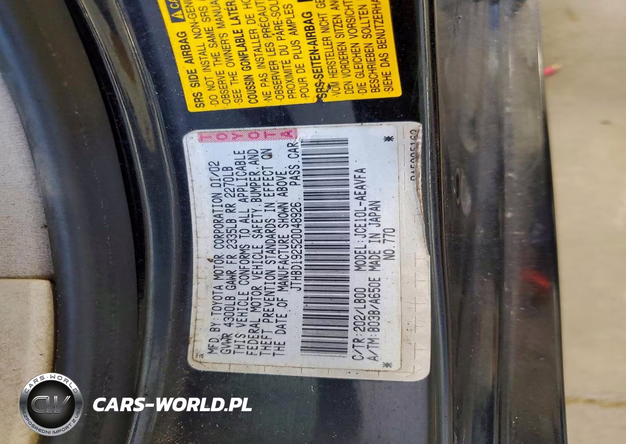 2002 Lexus Is 300 Base VIN:JTHBD192520048926 - 12