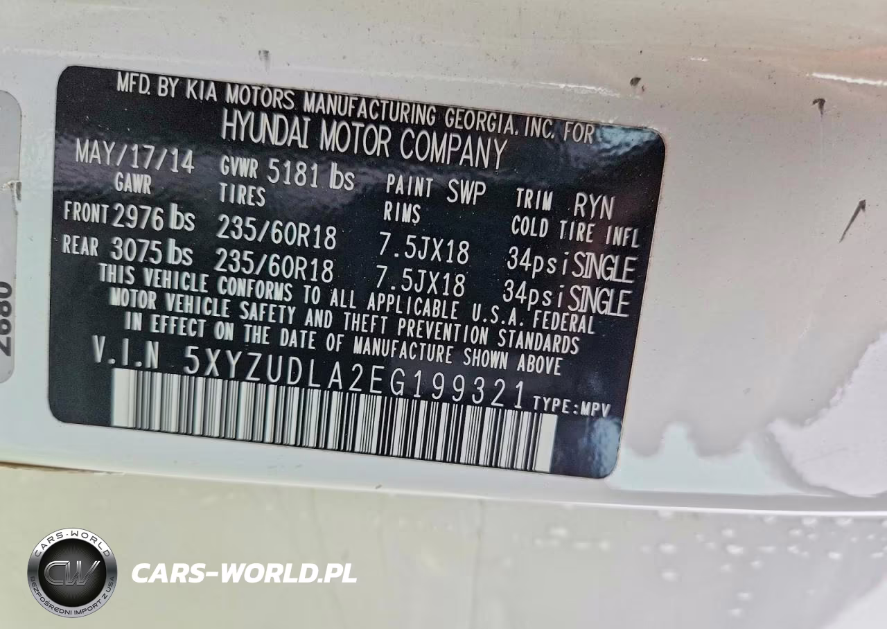 2014 Hyundai Santa Fe Sport 2.0T VIN:5XYZUDLA2EG199321 - 13