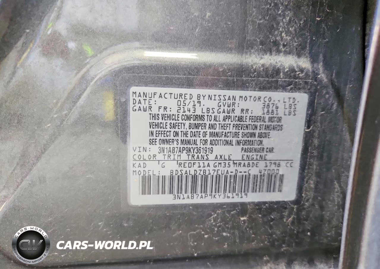 2019 Nissan Sentra Sv VIN:3N1AB7AP9KY361919 - 13