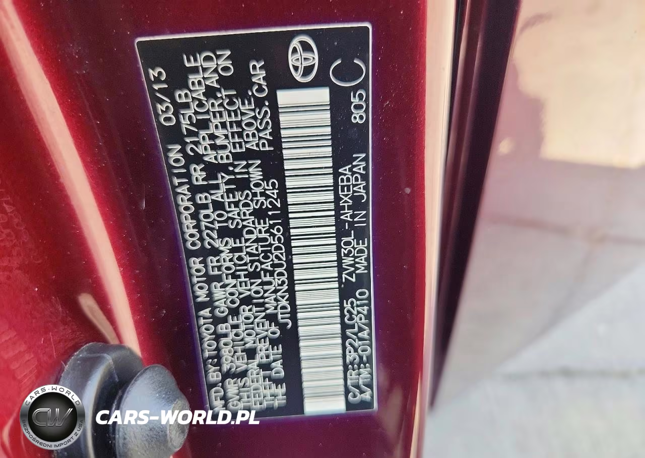 2013 Toyota Prius Persona Series Se VIN:JTDKN3DU2D5611245 - 12