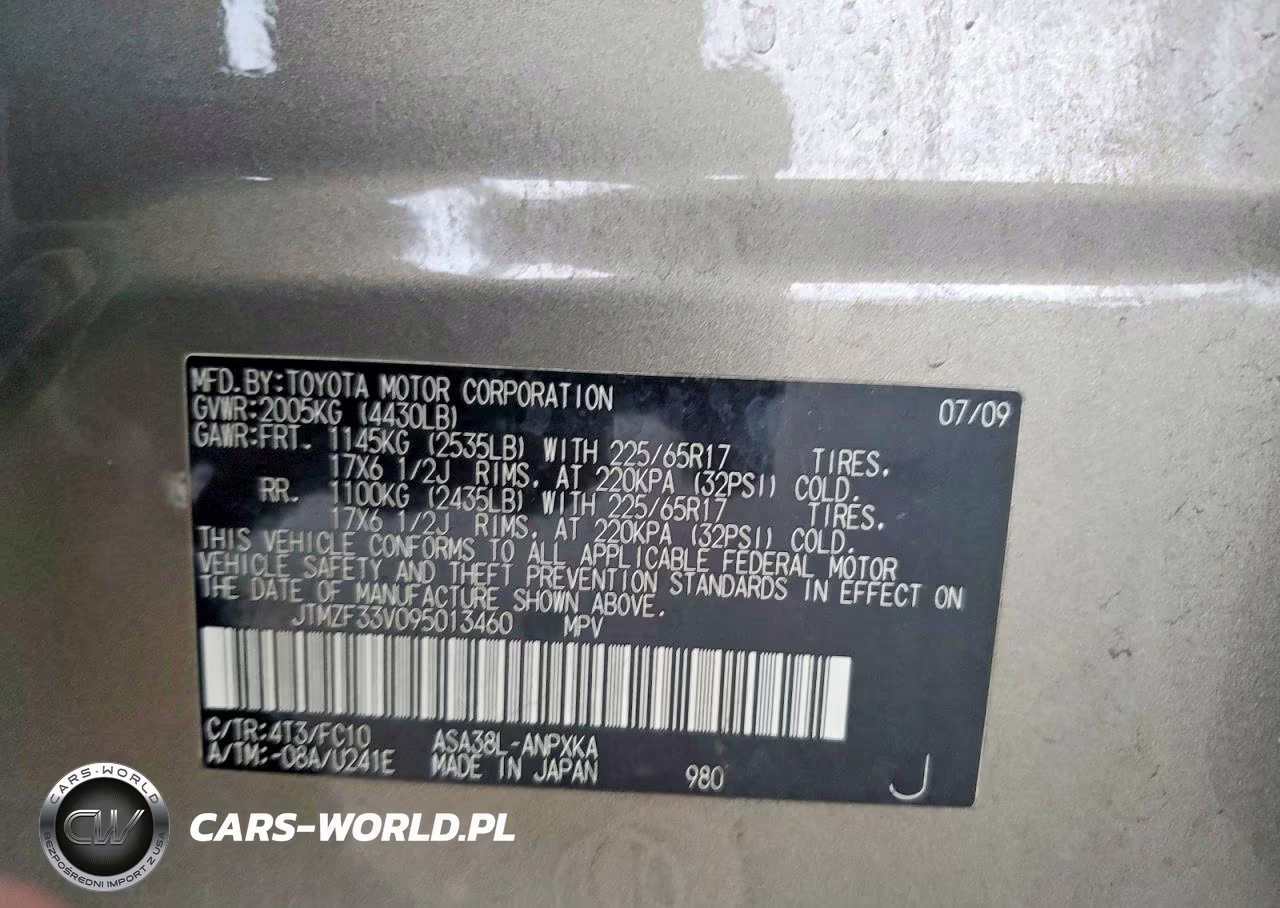 2009 Toyota Rav4 Base VIN:JTMZF33V095013460 - 13