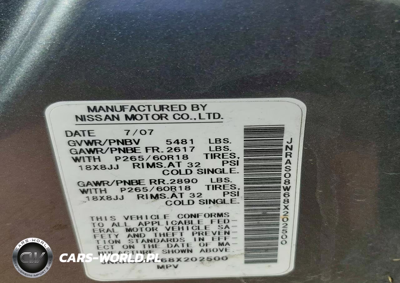2008 Infiniti Fx35 Base VIN:JNRAS08W68X202500 - 12