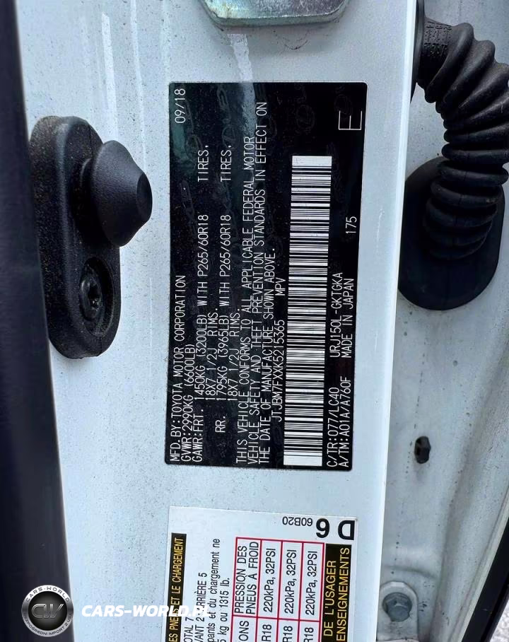 2019 Lexus Gx 460 VIN:JTJBM7FXXK5215365 - 10