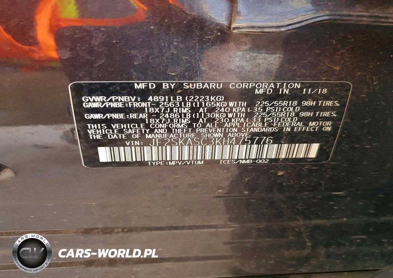 2019 Subaru Forester Limited VIN:JF2SKASC3KH475776 - 13