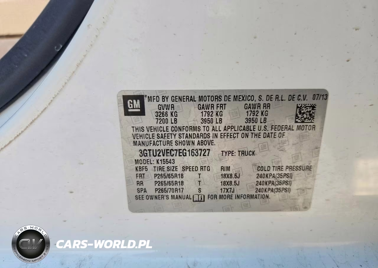 2014 GMC Sierra K1500 Slt VIN:3GTU2VEC7EG163727 - 12