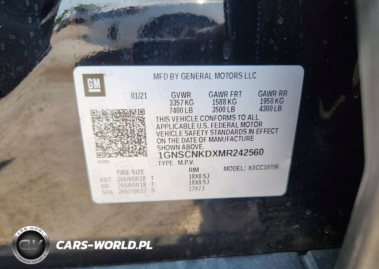 2021 Chevrolet Tahoe C1500 Lt VIN:1GNSCNKDXMR242560 - 12