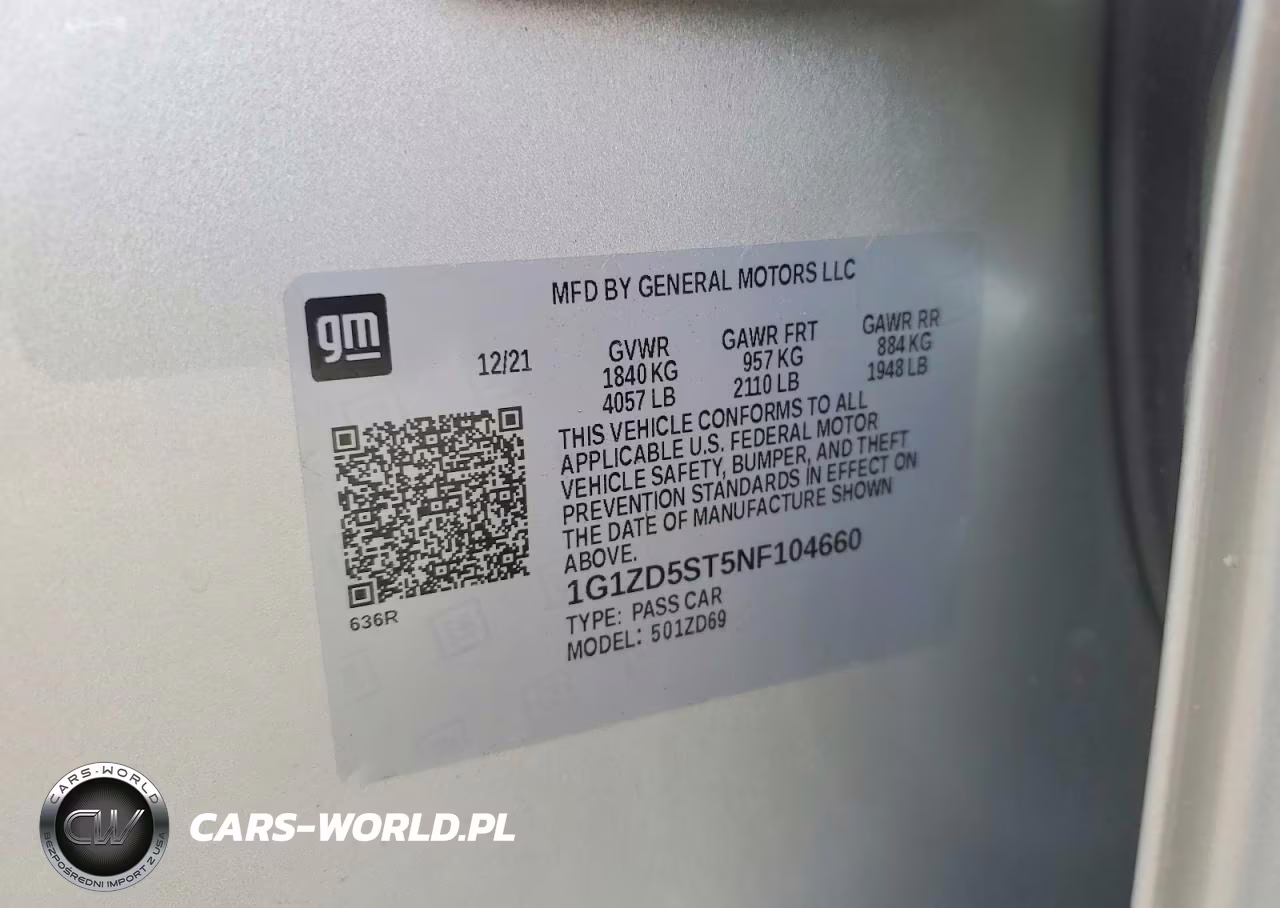 2022 Chevrolet Malibu Lt VIN:1G1ZD5ST5NF104660 - 12