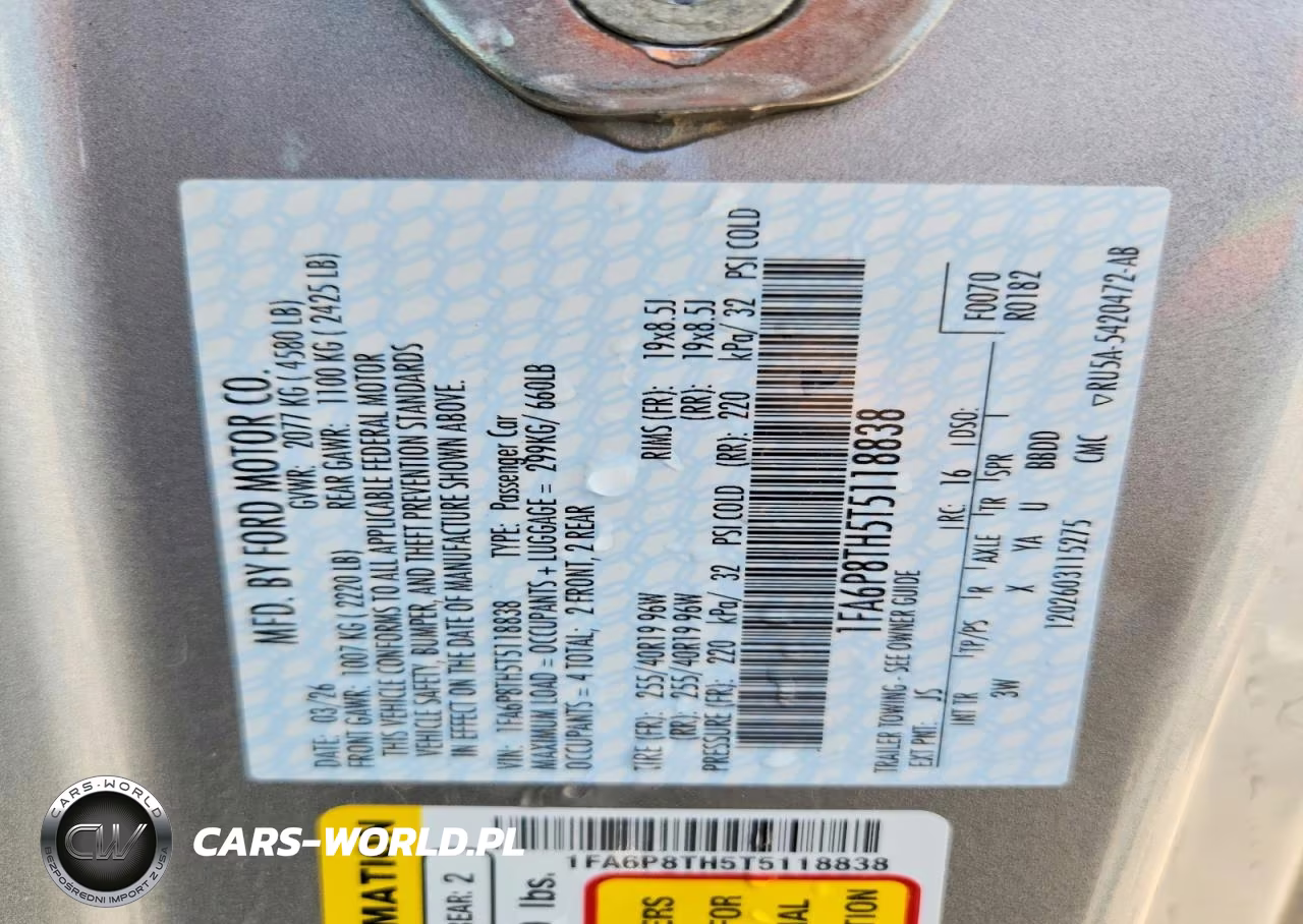 2026 Ford Mustang VIN:1FA6P8TH5T5118838 - 12