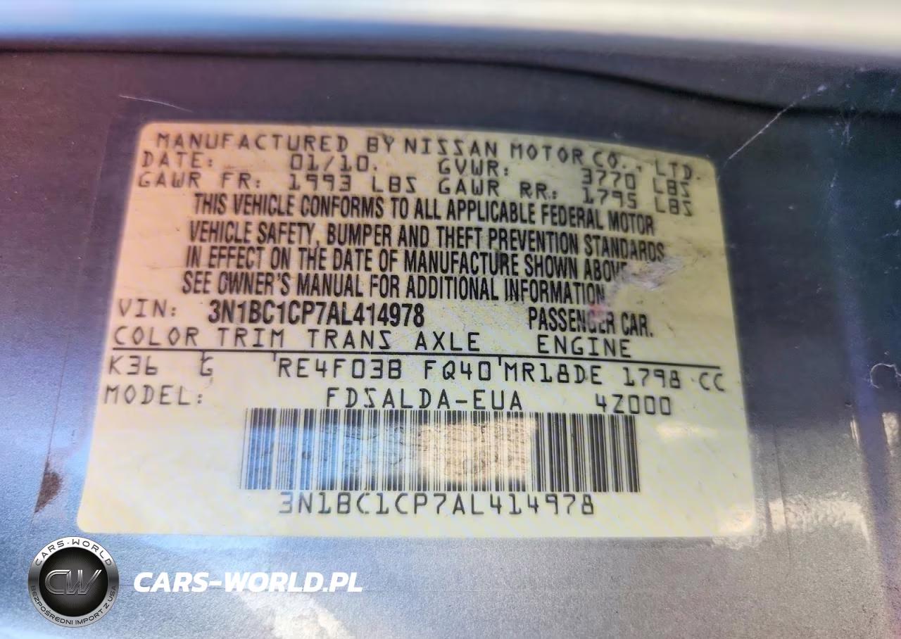 2010 Nissan Versa 1.8 S VIN:3N1BC1CP7AL414978 - 12