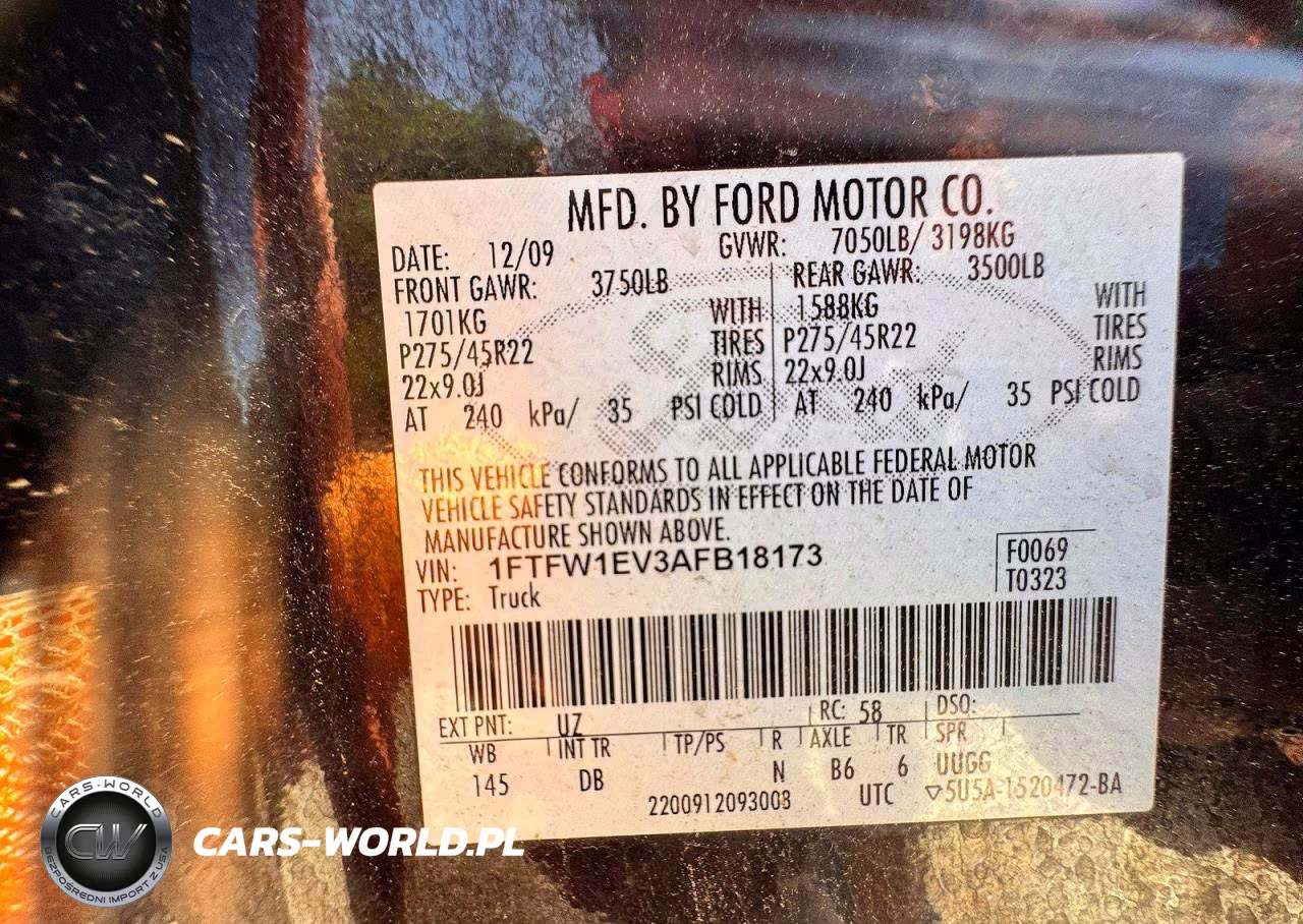 2010 Ford F150 Supercrew VIN:1FTFW1EV3AFB18173 - 10