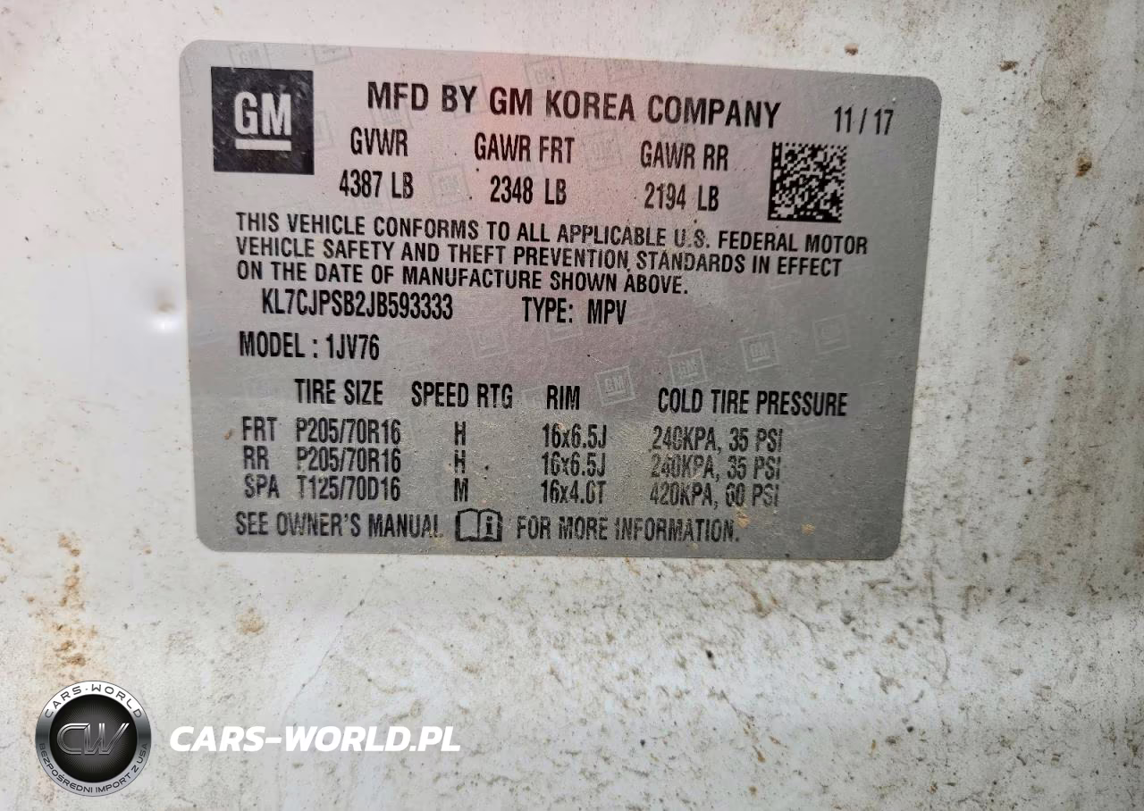 2018 Chevrolet Trax 1Lt VIN:KL7CJPSB2JB593333 - 13