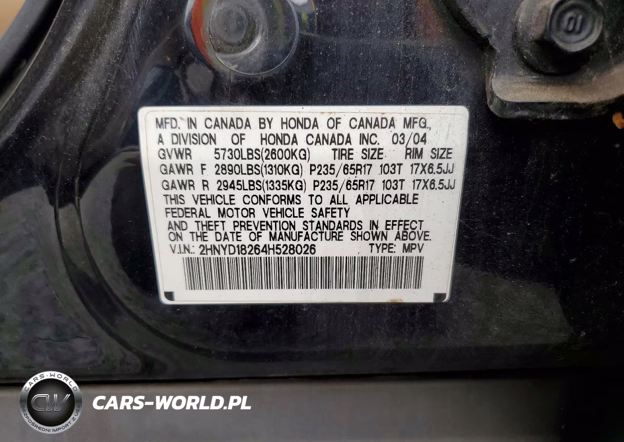 2004 Acura Mdx VIN:2HNYD18264H528026 - 13