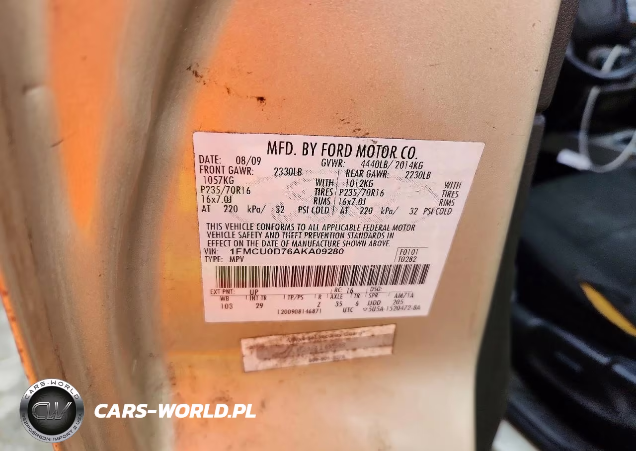 2010 Ford Escape Xlt VIN:1FMCU0D76AKA09280 - 13