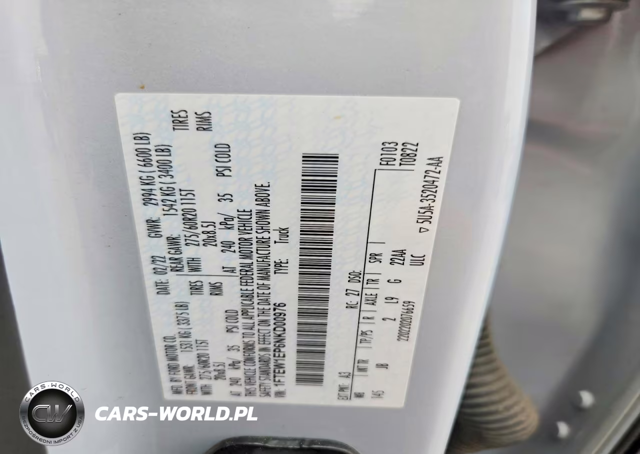 2022 Ford F150 Supercrew VIN:1FTEW1EP6NKD00976 - 12
