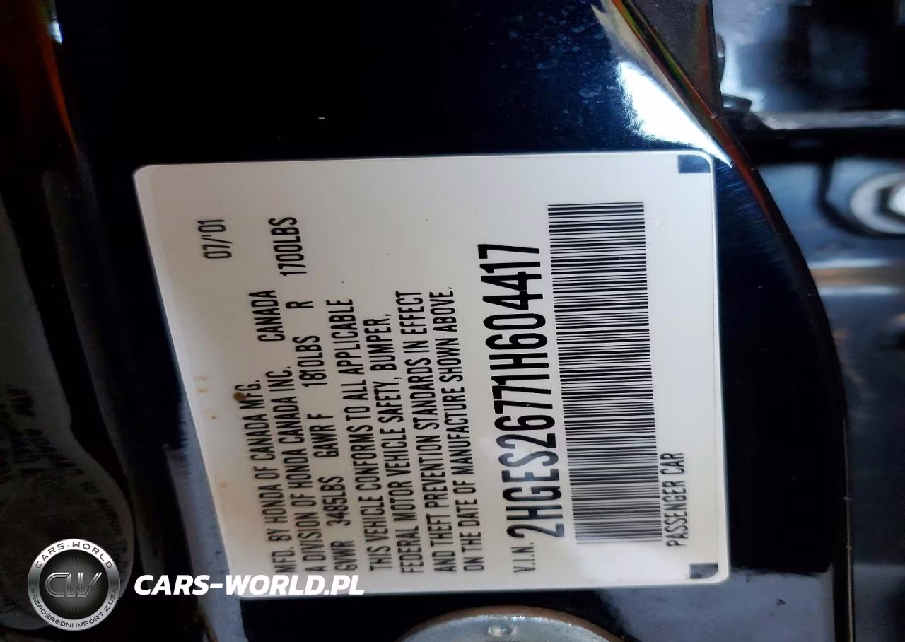 2001 Honda Civic Ex VIN:2HGES26771H604417 - 12