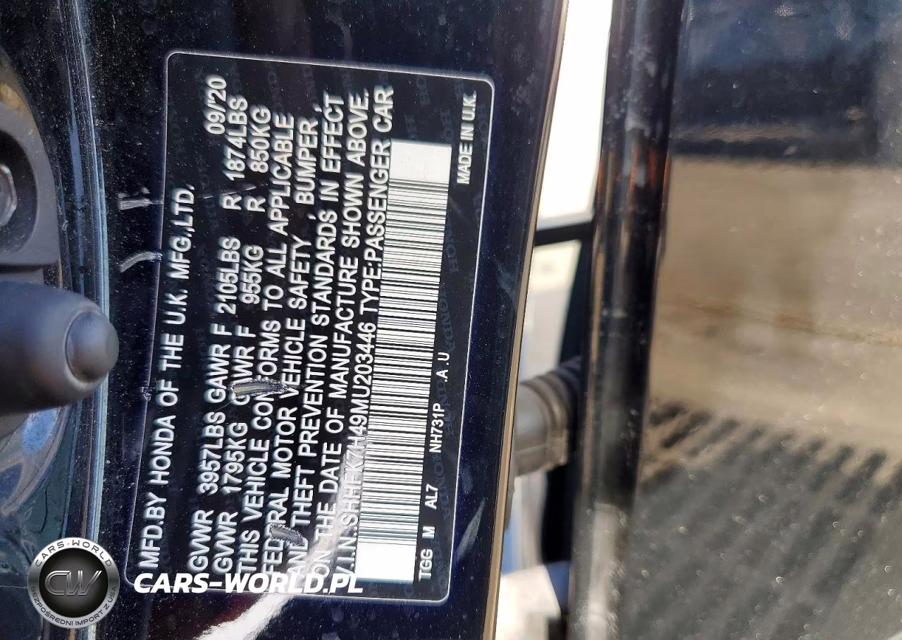 2021 Honda Civic Sport VIN:SHHFK7H49MU203446 - 12