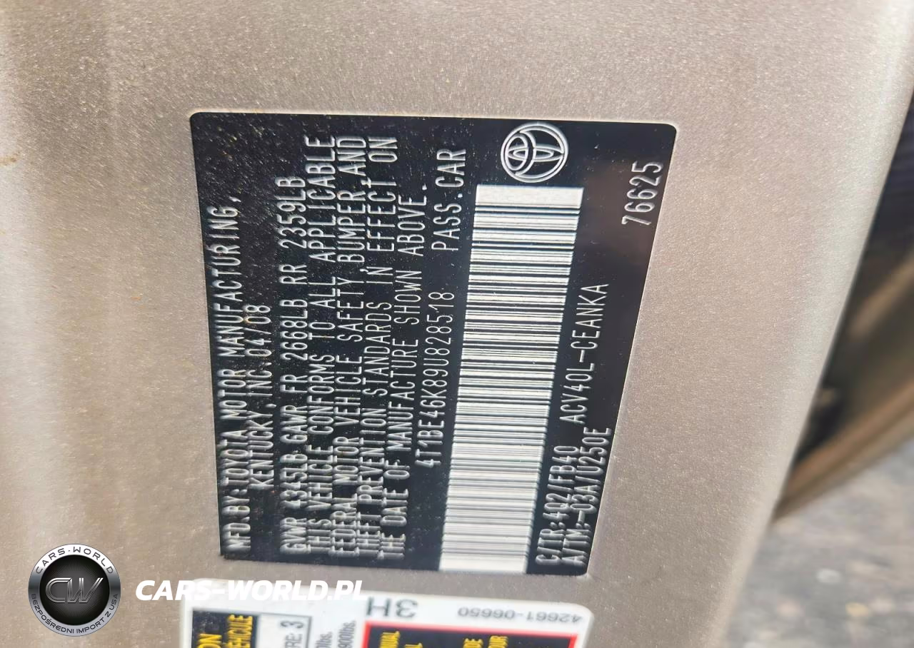 2009 Toyota Camry Base VIN:4T1BE46K89U828518 - 12