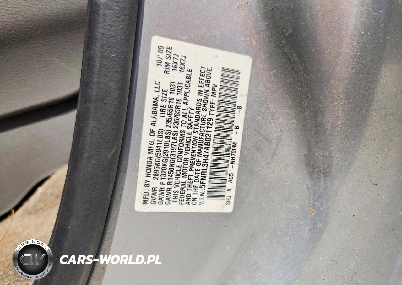 2010 Honda Odyssey Ex VIN:5FNRL3H47AB021129 - 13