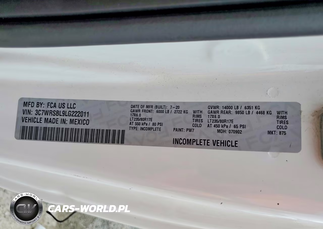 2020 Ram 3500 Box Truck VIN:3C7WRSBL9LG222011 - 13