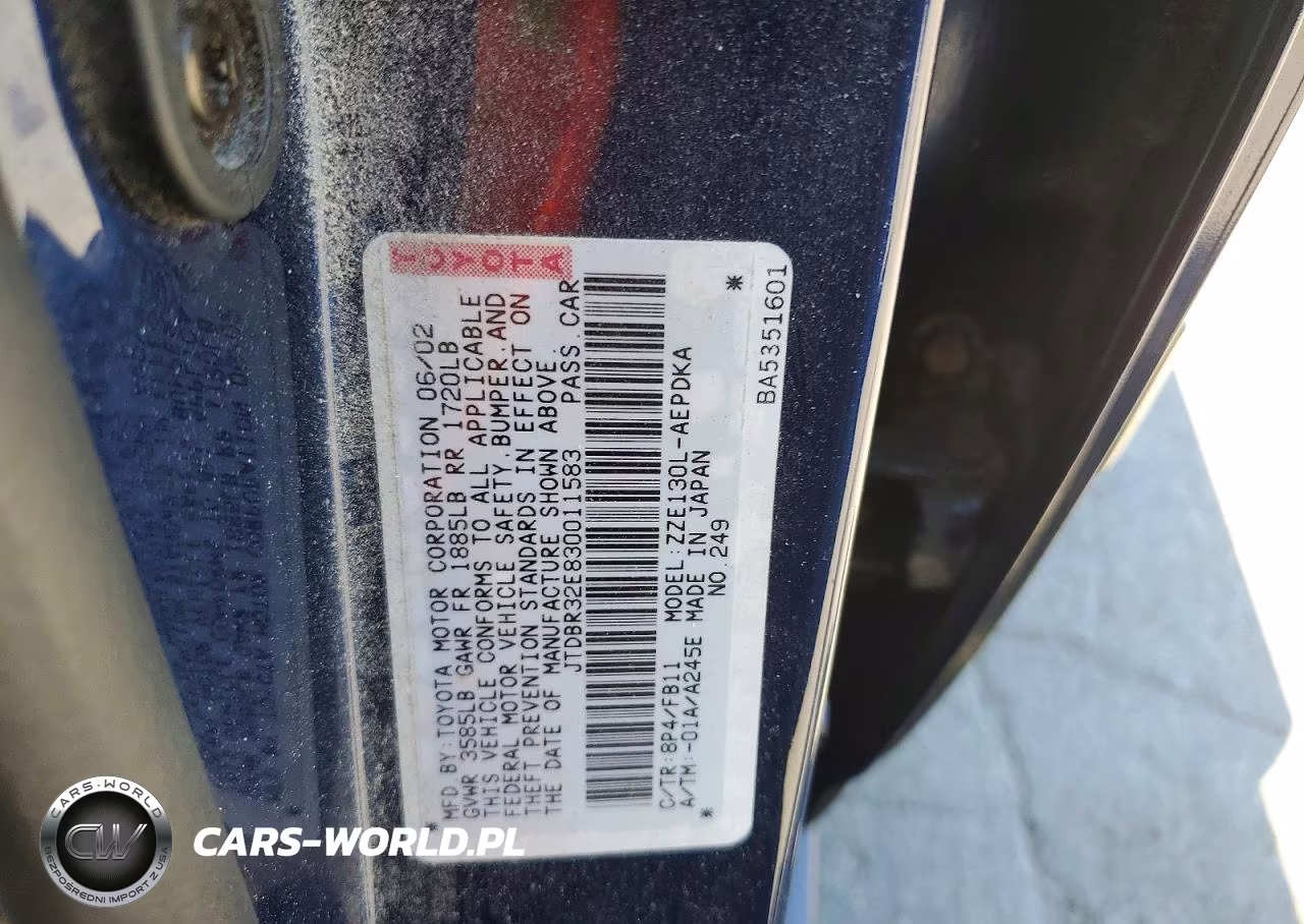 2003 Toyota Corolla Ce VIN:JTDBR32E830011583 - 12